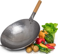 Chef's Medal Traditional Hand Hammered Carbon Steel Pow Wok